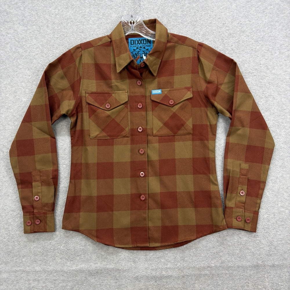 Dixxon Flannel Shirt Womens Small Brown Red Buffalo Plaid The Navajo D‎ Tech